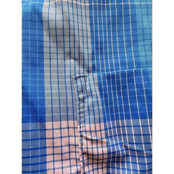 Club Room Mens Kevin Classic-Fit Plaid Button Down Shirt Hyper Blue Size 2XL - Picture 4 of 5